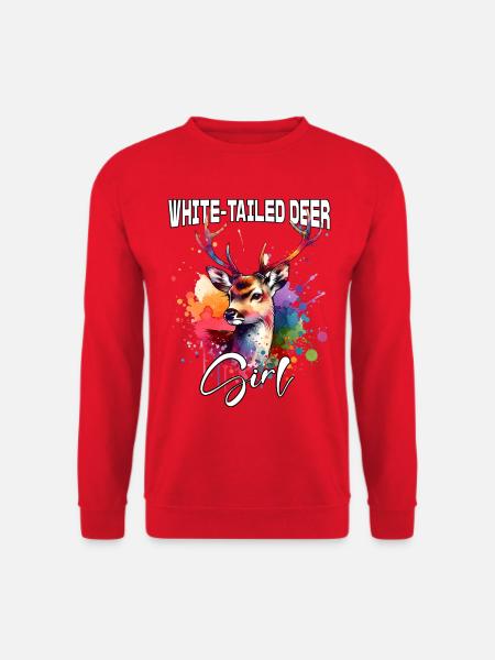 White-Tailed Deer Mädchen Weisswedelhirsch - Unisex Pullover - Rot