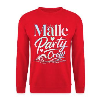 Malle Party Crew Mallorca Summer Holiday - Unisex Sweatshirt - red - Front - Alina (178cm) & Michal (187cm)