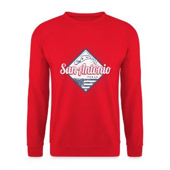 La ville de San Antonio au Texas, États-Unis, États-Unis - Sweat-shirt Unisexe - rouge - Devant - Alina (178cm) & Michal (187cm)