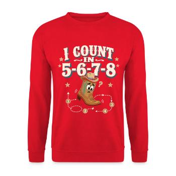 Count 5-6-7-8 - Unisex Pullover - Rot - Vorne - Alina (178cm) & Michal (187cm)