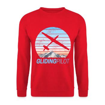 Gliding Pilot Segelfliegen Vintage Design - Unisex Pullover - Rot - Vorne - Alina (178cm) & Michal (187cm)