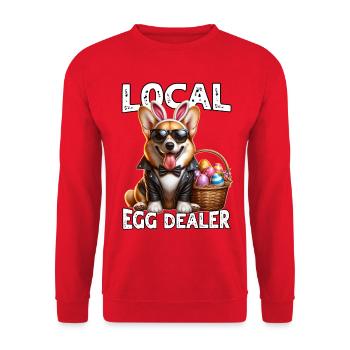 Marchand d’œufs de Corgi de Pâques - Sweat-shirt Unisexe - rouge - Devant - Alina (178cm) & Michal (187cm)
