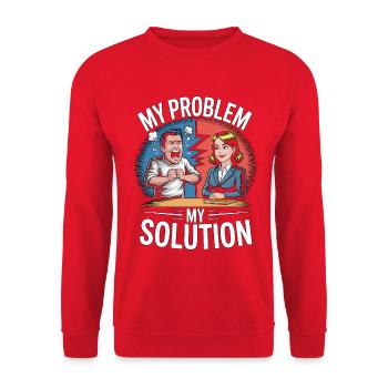 ESL Teacher My Problem My Solution Pictogram Mom - Unisex Sweatshirt - red - Front - Alina (178cm) & Michal (187cm)