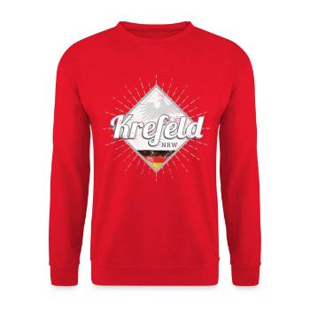 Krefeld Stadt in Deutschland Nordrhein-Westfalen - Unisex Pullover - Rot - Vorne - Alina (178cm) & Michal (187cm)
