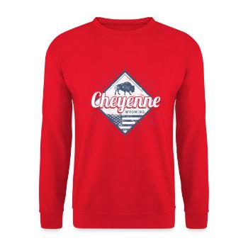 Cheyenne, a town in Wyoming, United States, United States - Unisex Sweatshirt - red - Front - Alina (178cm) & Michal (187cm)