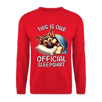 Chemise de nuit drôle de berger allemand - Sweat-shirt Unisexe - rouge - Devant - Alina (178cm) & Michal (187cm)