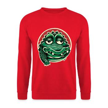 Chill Croc Groover - Unisex Pullover - Rot - Vorne - Alina (178cm) & Michal (187cm)