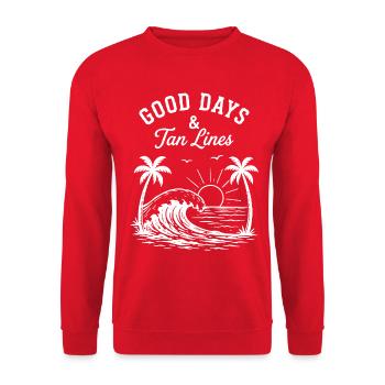Good Days et Bronzage Plage des vacances d’été - Sweat-shirt Unisexe - rouge - Devant - Alina (178cm) & Michal (187cm)