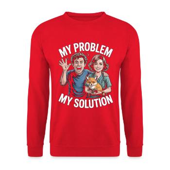 Wildlife Vet My Problem My Solution Pictogram Mom - Unisex Pullover - Rot - Vorne - Alina (178cm) & Michal (187cm)