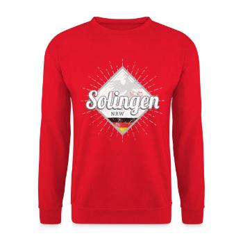 Solingen Stadt in Deutschland Nordrhein-Westfalen - Unisex Pullover - Rot - Vorne - Alina (178cm) & Michal (187cm)