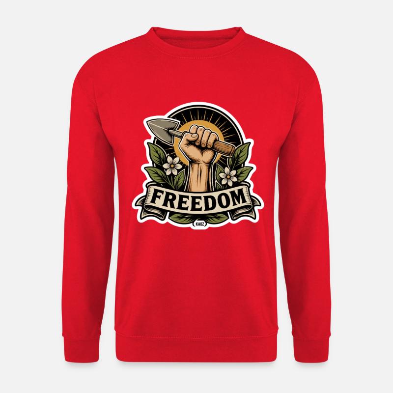 Freiheitsfaust-Emblem mit Schaufel - Unisex Pullover - Rot