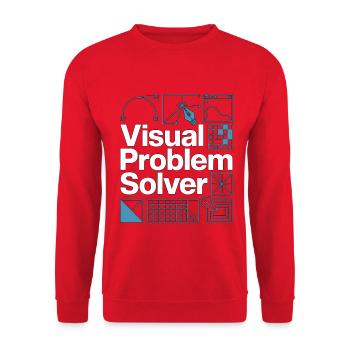 Graphic Designer Visual Problem Creative Designer - Unisex Pullover - Rot - Vorne - Alina (178cm) & Michal (187cm)