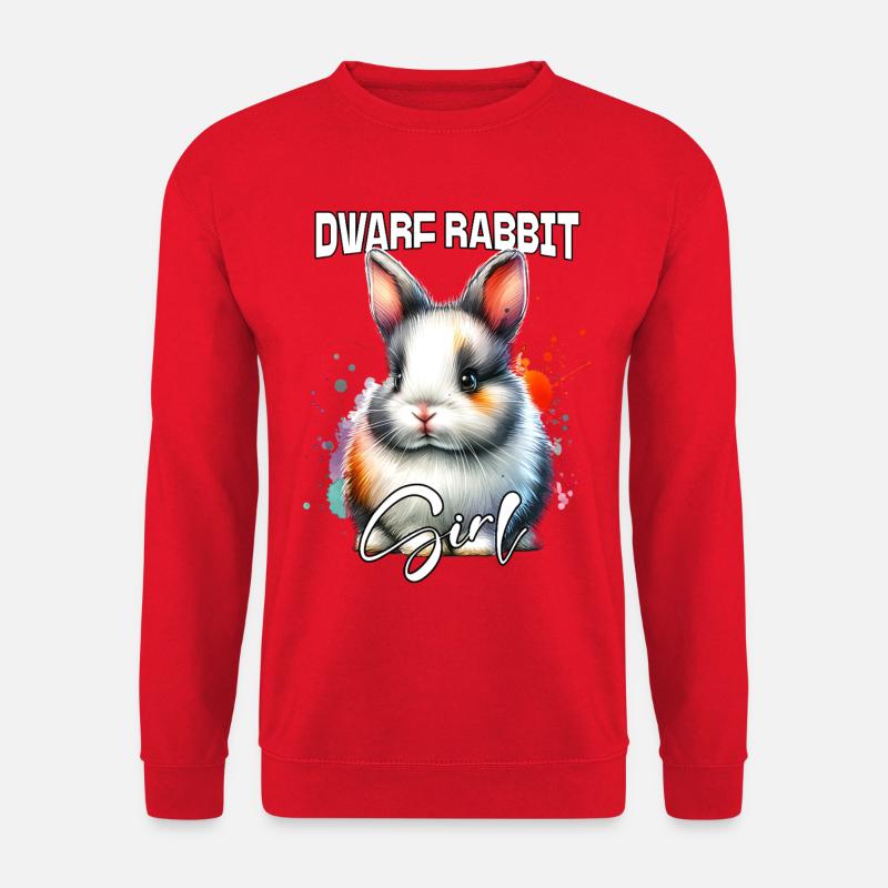 Dwarf Rabbit Girl Dwarf Rabbit - Unisex Sweatshirt - red