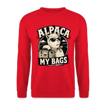 Alpaga, mes sacs - Sweat-shirt Unisexe - rouge - Devant - Alina (178cm) & Michal (187cm)