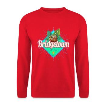 Bridgetown auf Barbados Vintage Karibik Souvenir - Unisex Pullover - Rot - Vorne - Alina (178cm) & Michal (187cm)
