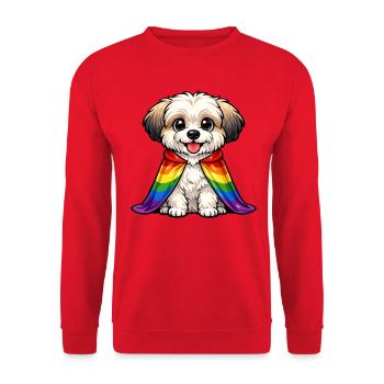 Chien de la fierté havanaise cape arc-en-ciel LGBTQ - Sweat-shirt Unisexe - rouge - Devant - Alina (178cm) & Michal (187cm)
