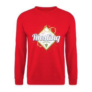 Riesling Vintage Design mit Rebe für Weintrinker - Unisex Pullover - Rot - Vorne - Alina (178cm) & Michal (187cm)
