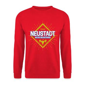 Neustadt an der Weinstraße Vintage Reben Souvenir - Unisex Pullover - Rot - Vorne - Alina (178cm) & Michal (187cm)