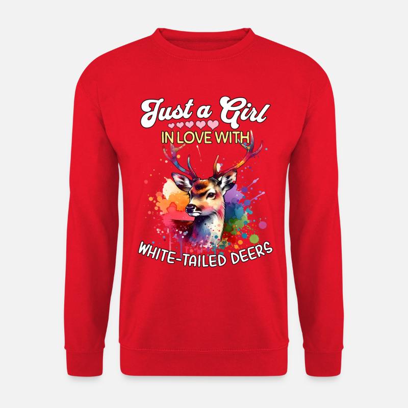 Weisswedelhirsch Mädchen White-Tailed Deer - Unisex Pullover - Rot