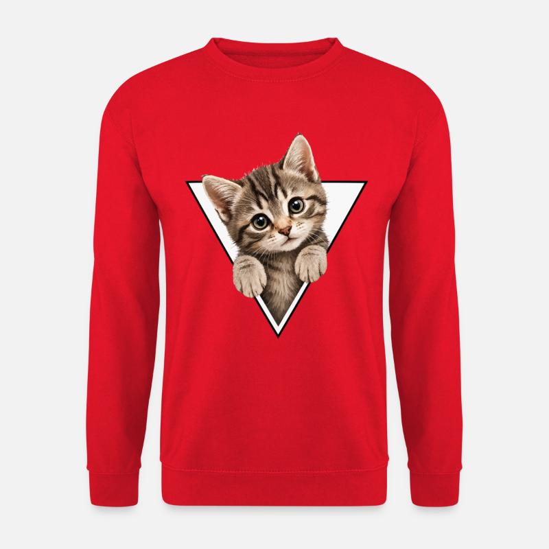 Chaton dans le triangle - Sweat-shirt Unisexe - rouge