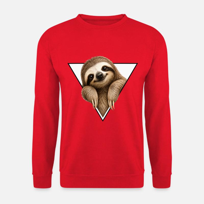 Faultier im Dreiecksdesign - Unisex Pullover - Rot