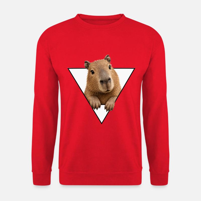Kapybara im Dreieck - Unisex Pullover - Rot