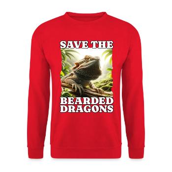 Sauver le Dragon Barbu - Sweat-shirt Unisexe - rouge - Devant - Alina (178cm) & Michal (187cm)