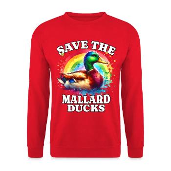 Stockente sauve le canard colvert - Sweat-shirt Unisexe - rouge - Devant - Alina (178cm) & Michal (187cm)