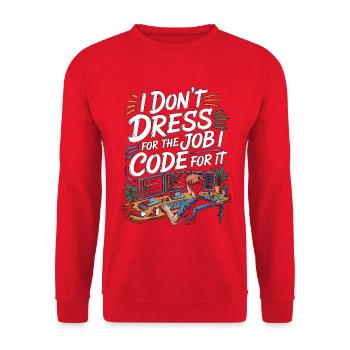 Remote Developer I Don't Dress Remote Tech Worker - Unisex Sweatshirt - red - Front - Alina (178cm) & Michal (187cm)