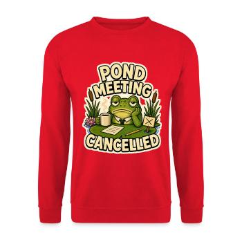 Pond meeting cancelled frog - Unisex Sweatshirt - red - Front - Alina (178cm) & Michal (187cm)