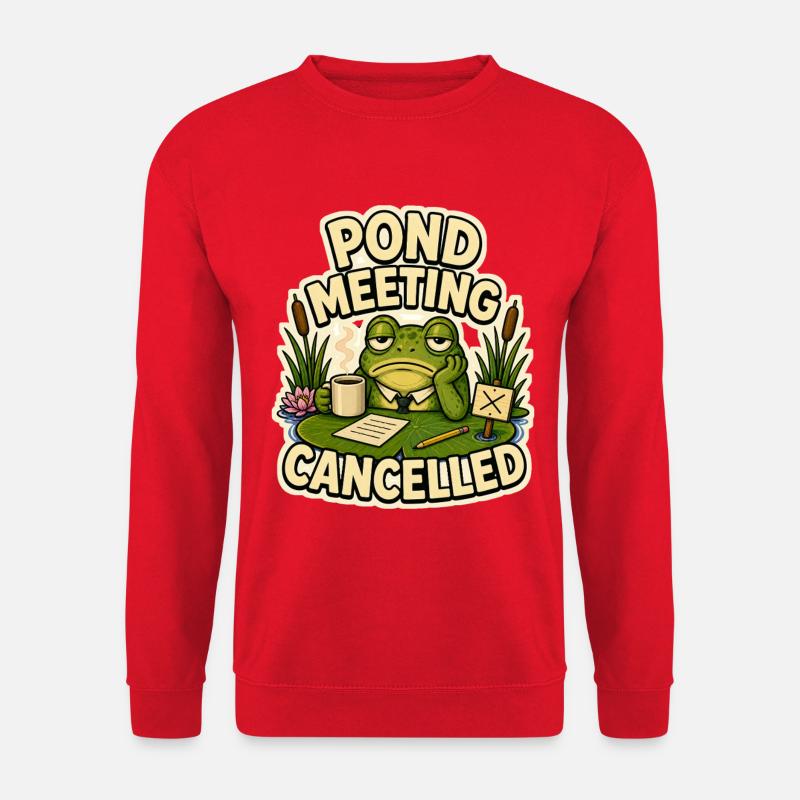 Pond meeting cancelled frog - Unisex Sweatshirt - red