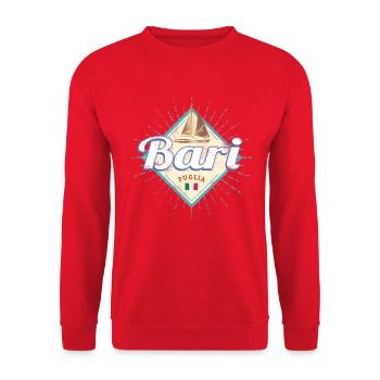 Bari Apulien in Italien Segelschiff Vintage Design - Unisex Pullover - Rot - Vorne - Alina (178cm) & Michal (187cm)