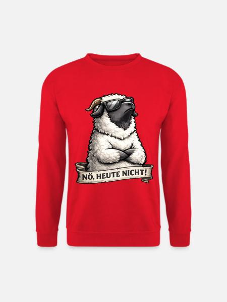 Nö Heute Nicht Walliser Schwarznasenschaf Lustig - Unisex Pullover - Rot