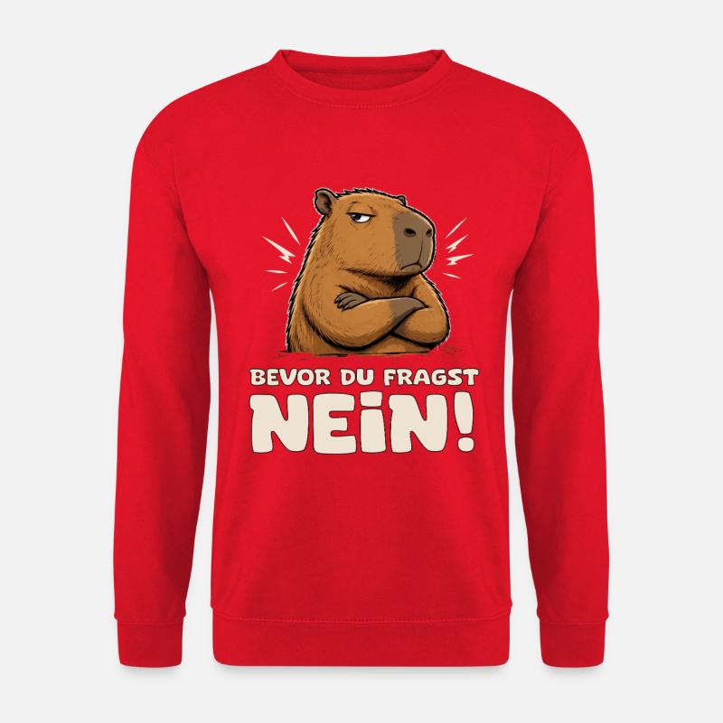 Capybara Attitude Nein! - Unisex Pullover - Rot