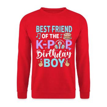 Best Friend of The K-Pop Birthday Boy - Unisex Sweatshirt - red - Front - Alina (178cm) & Michal (187cm)