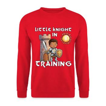 Petit Chevalier Médiéval en formation de la Foire Rénaisienne - Sweat-shirt Unisexe - rouge - Devant - Alina (178cm) & Michal (187cm)