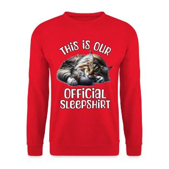 Chemise de nuit Maine Coon - Sweat-shirt Unisexe - rouge - Devant - Alina (178cm) & Michal (187cm)