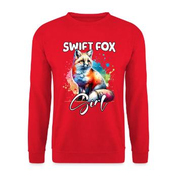 Fille Renard Rapide Renard Rapide Renard - Sweat-shirt Unisexe - rouge - Devant - Alina (178cm) & Michal (187cm)