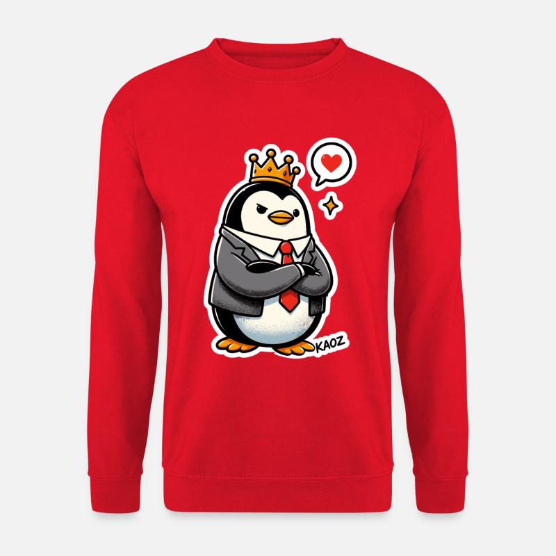 Crowned Penguin - Unisex Sweatshirt - red