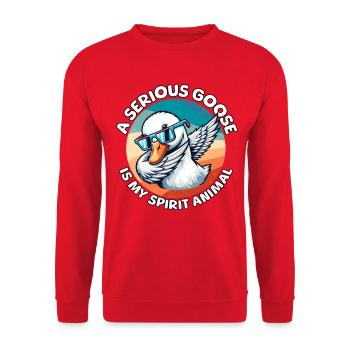 Lustige Gans Sprüche - Unisex Pullover - Rot - Vorne - Alina (178cm) & Michal (187cm)