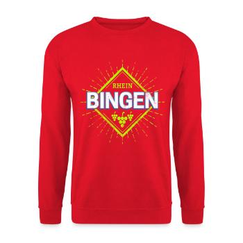 Bingen am Rhein in Deutschland mit Weintrauben - Unisex Pullover - Rot - Vorne - Alina (178cm) & Michal (187cm)