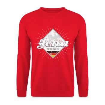 Jena Stadt in Deutschland Thüringen Souvenir - Unisex Pullover - Rot - Vorne - Alina (178cm) & Michal (187cm)