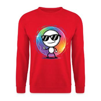 T-shirt Cool Face pour la bonne humeur et le plaisir - Sweat-shirt Unisexe - rouge - Devant - Alina (178cm) & Michal (187cm)