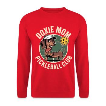 Dachshund Mama Club - Unisex Sweatshirt - red - Front - Alina (178cm) & Michal (187cm)