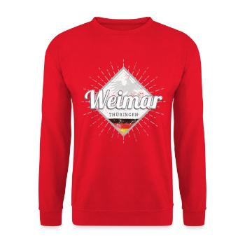 Weimar in Stadt Deutschland Thüringen Souvenir - Unisex Pullover - Rot - Vorne - Alina (178cm) & Michal (187cm)