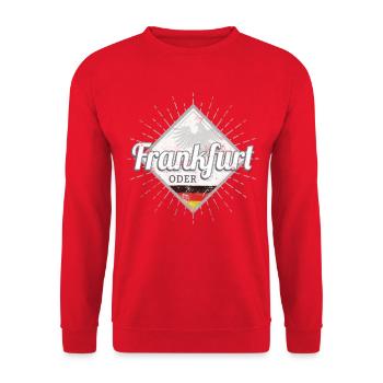 Frankfurt an der Oder in Deutschland Brandenburg - Unisex Pullover - Rot - Vorne - Alina (178cm) & Michal (187cm)