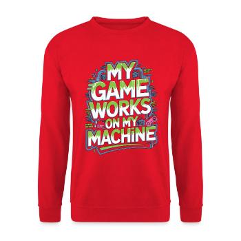 Game Developer My Game Works On Game Programmer - Unisex Sweatshirt - red - Front - Alina (178cm) & Michal (187cm)