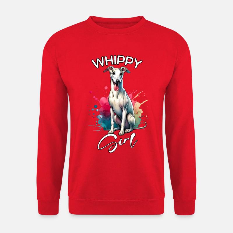 Whippet Mädchen Windhund - Unisex Pullover - Rot