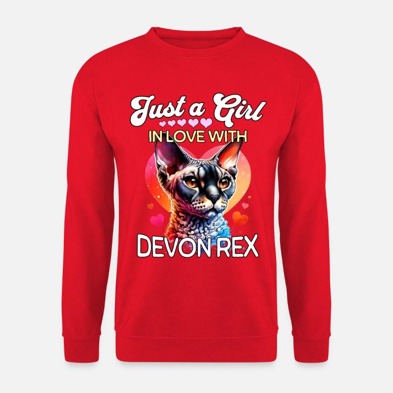Devon Rex Girl - Unisex Sweatshirt - red