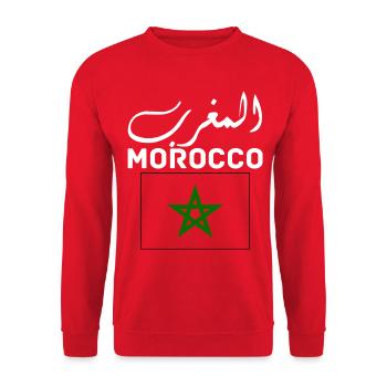 Morocco Graphic Funny Morocco Nation Flag Morocco - Sweat-shirt Unisexe - rouge - Devant - Alina (178cm) & Michal (187cm)